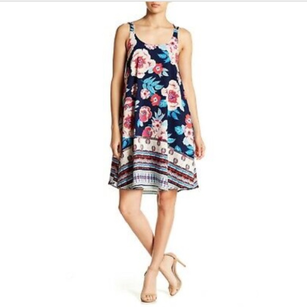 Dual Nature Crisscross Patterned Swing Tank Dress Size XS